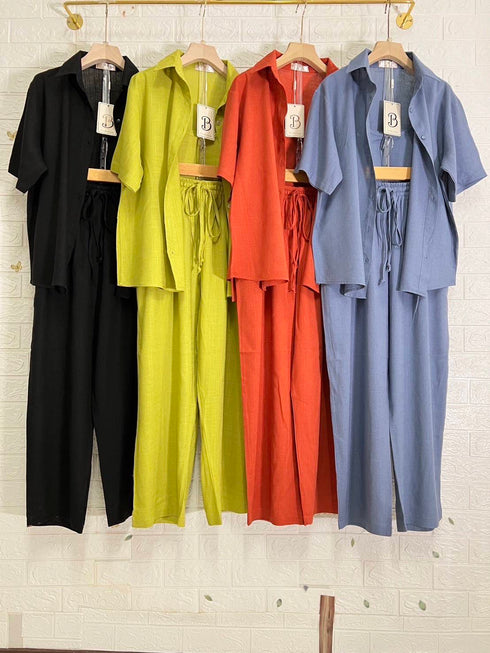 Color Linen Three Piece Co-Ord Sets